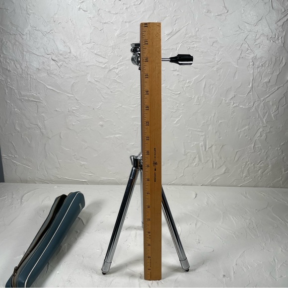 Vintage SUNSET tabletop Telescoping Chrome Tripod 10.5"-42.5" w/Case - Picture 16 of 16